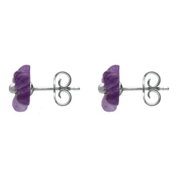Sterling Silver Amethyst Tuberose Dahlia Stud Earrings, E2155.