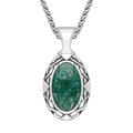 Sterling Silver Aventurine Oval Celtic Necklace P247