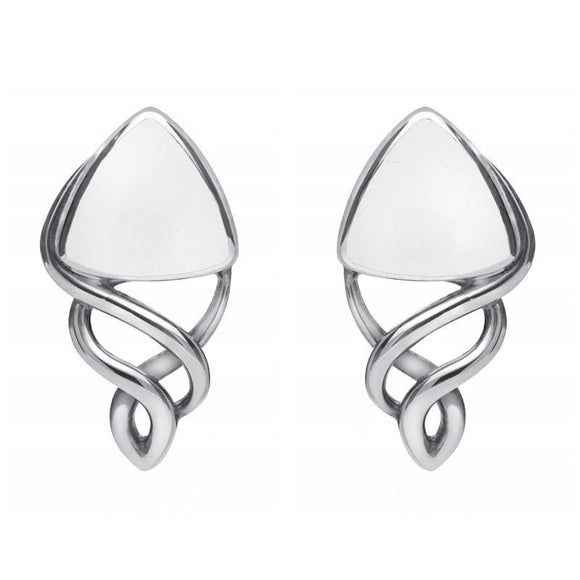 Sterling Silver Bauxite Curve Triangle Celtic Stud Earrings E986