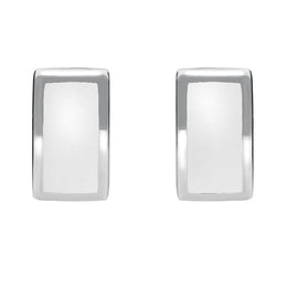 Sterling Silver Bauxite Curved Oblong Stud Earrings E819