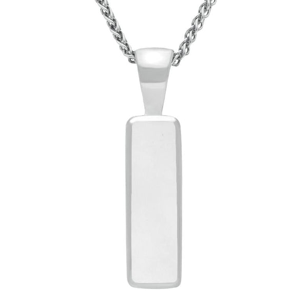 Sterling Silver Bauxite Jet Small Oblong Necklace P020