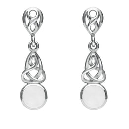 Sterling Silver Bauxite Round Celtic Dropper Earrings E975