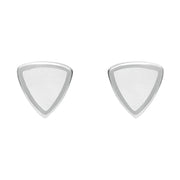 Sterling Silver Bauxite Small Curved Triangle Stud Earrings E061