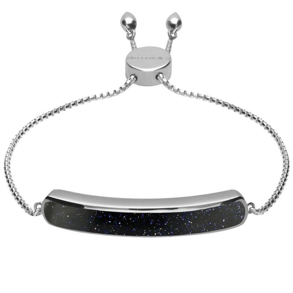 Sterling Silver Blue Goldstone Lineaire Long Bracelet B1071