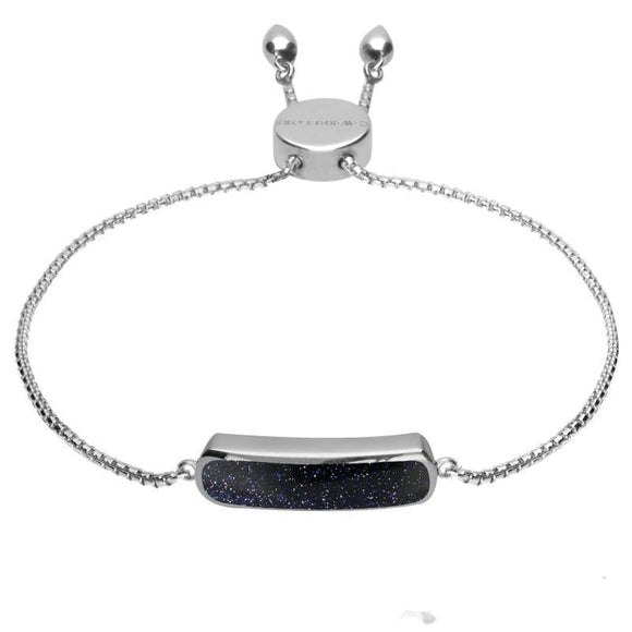 Sterling Silver Blue Goldstone Lineaire Petite Bracelet B1072.