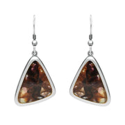 Sterling Silver Blue John Abstract Triangle Hook Drop Earrings, E1281