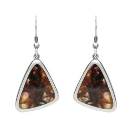 Sterling Silver Blue John Abstract Triangle Hook Drop Earrings, E1281