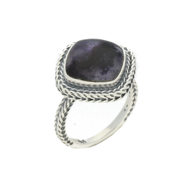 Sterling Silver Blue John Cushion Foxtail Ring. R851