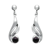 Sterling Silver Blue John Double Twist Drop Earrings. E077. 