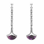 Sterling Silver Blue John Drop Twist Fan Stud Earrings E122