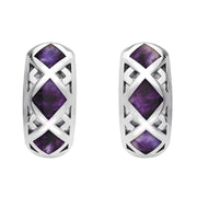 Sterling Silver Blue John Geometric Hoop Earrings E2023