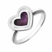 Sterling Silver Blue John Heart in Heart Ring R1044