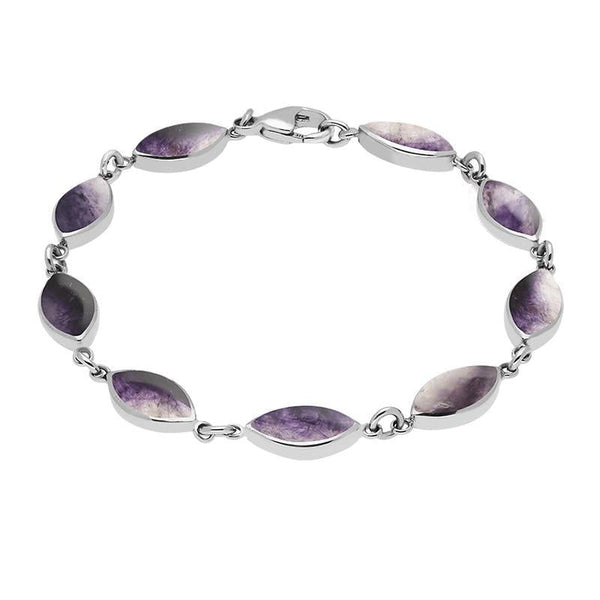 Sterling Silver Blue John Marquise Bracelet. B184.