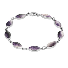 Sterling Silver Blue John Marquise Bracelet. B184.