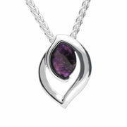 Sterling Silver Blue John Marquise Flame Necklace P2594