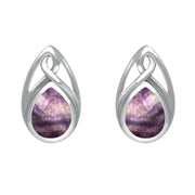 Sterling Silver Blue John Pear Shaped Celtic Stud Earrings E973