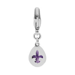 Sterling Silver Blue John Pear Shaped Fleur De Lis Clip Charm, G663.