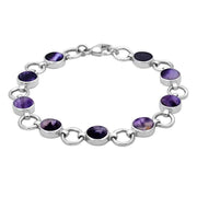 Sterling Silver Blue John Round Four Piece Set. S004