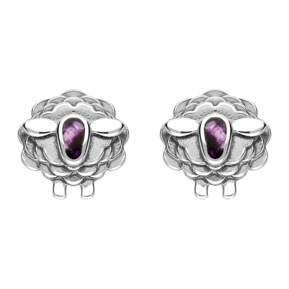 Sterling Silver Blue John Sheep Stud Earrings E2530