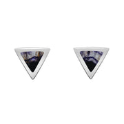 Sterling Silver Blue John Dinky Triangle Stud Earrings, E035.