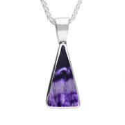 Sterling Silver Blue John Triangle Necklace. P023.