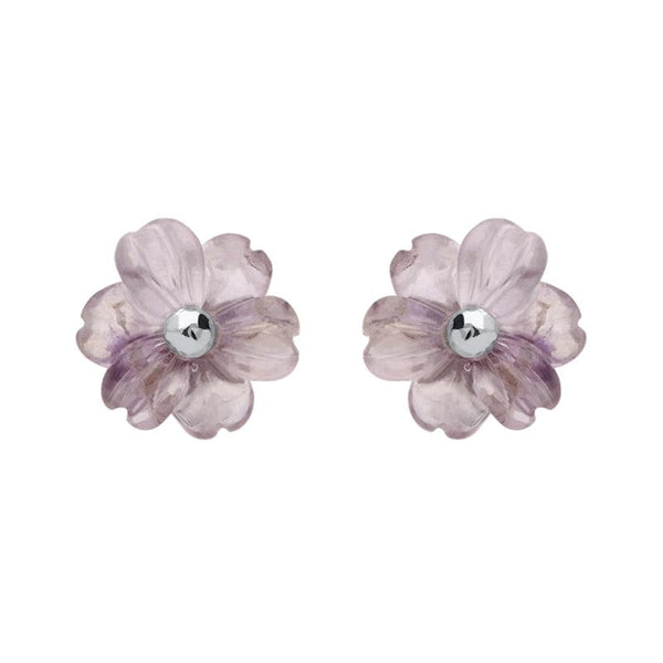 Sterling Silver Blue John Tuberose Dahlia Stud Earrings, E2155.