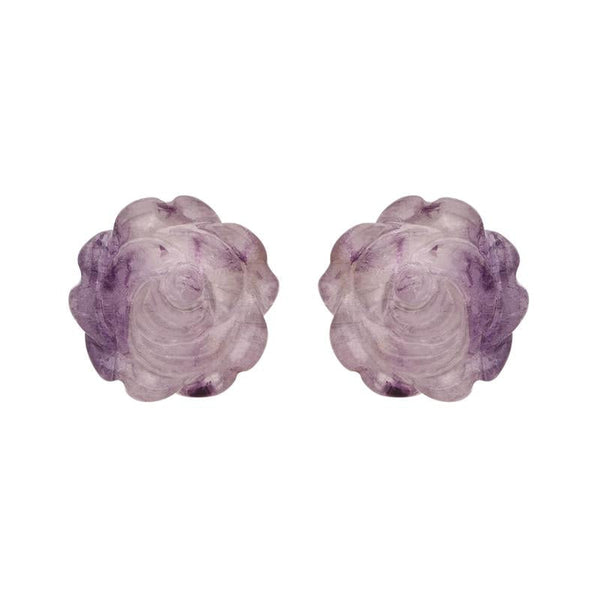 Sterling Silver Blue John Tuberose Rose Stud Earrings, E2151.