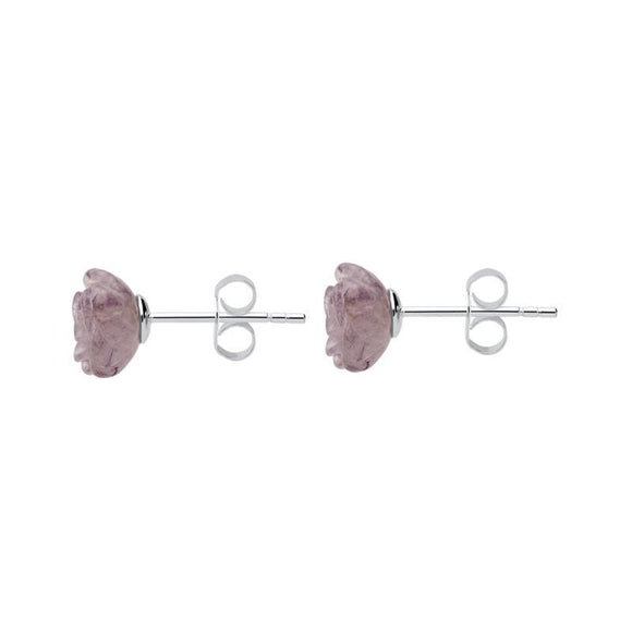 Sterling Silver Blue John Tuberose Rose Stud Earrings, E2151.