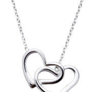 Sterling Silver Double Heart Necklace