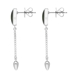 Sterling Silver Jade Lineaire Medium Drop Stud Earrings, E2241.