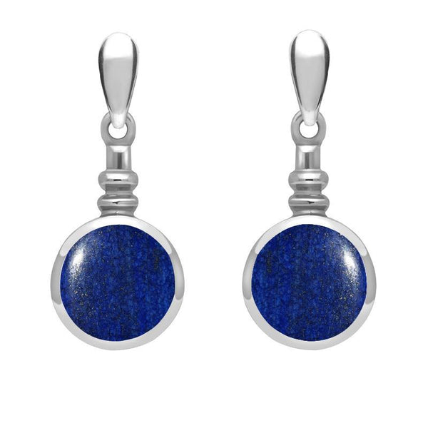 Sterling Silver Lapis Lazuli Bottle Top Drop Earrings E054