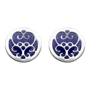 Sterling Silver Lapis Lazuli Flore Filigree Stud Earrings E1782