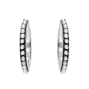 Sterling Silver Pearl Hoop Earrings E1693