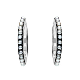 Sterling Silver Pearl Hoop Earrings E1693