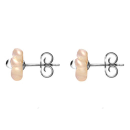 Sterling Silver Pink Mother of Pearl Small Gypsophila Tuberose Stud Earrings, E2157