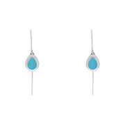 Sterling Silver Turquoise Cross Disc Drop Earrings, E1374.