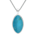 Sterling Silver Turquoise Oval Necklace P080
