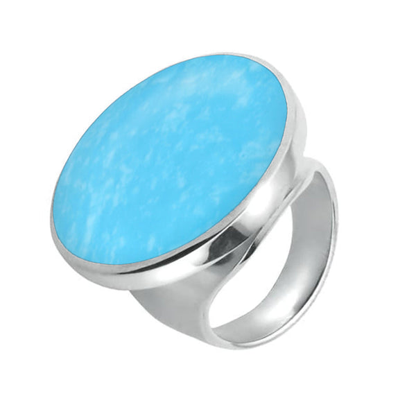 Sterling Silver Turquoise Round Sterling Silver Small Ring. R609.