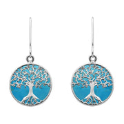 Sterling Silver Turquoise Small Round Tree of Life Two Piece Set S064