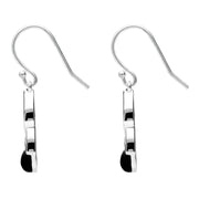 Sterling Silver Whitby Jet Celtic Twist Hook Earrings E2318