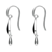 Sterling Silver Whitby Jet Inverted Heart Two Piece Set. S020
