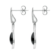 Sterling Silver Whitby Jet Open Pear Twist Drop Earrings E2440