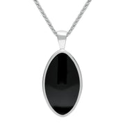 Sterling Silver Whitby Jet Oval Necklace P080