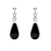 Sterling Silver Whitby Jet Pear Shaped Bottle Top Two Piece Set S046 earrings