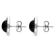 Sterling Silver Whitby Jet Round Stud Earrings E2126 side