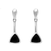 Sterling Silver Whitby Jet Triangular Four Piece Set. S004