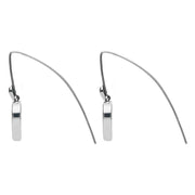 Sterling Silver Whitby Jet York Minster Heart Hook Earrings. E2385.