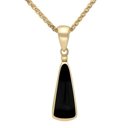 00032424 C W Sellors 9ct Yellow Gold Whitby Jet Light Triangle Shape Necklace, P168
