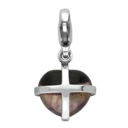 Sterling Silver Blue John Cross Hearts Small Charm. G480.