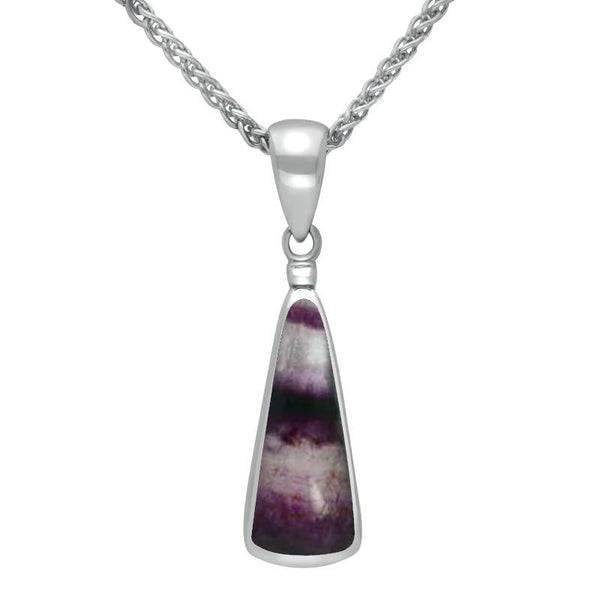 00042875 C W Sellors Sterling Silver Blue John Light Triangle Shape Necklace, P168